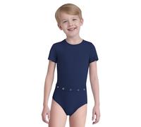 Moggemol Vêtements Adaptés Pour Enfants En Situation Handicap Combinaison Anti Découvrement Manches Courtes Pour Garçons Et Filles Combinaison Pour Autistes Avec Bleu marine 9-10 ans