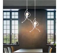 MOGOD LOT DE 2 Suspension Lampe Intérieur design Rétro Lustre Plafonnier en Fer Blanche