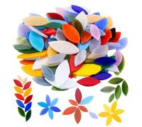 Mogokoyo Lot de 100 tuiles de mosaïque en forme de pétales de couleurs mélangées coupées à la main pour loisirs créatifs et décoration