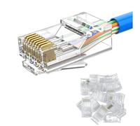 MOGOOD 10 Pièces Connecteur RJ45 CAT6, Connecteur Ethernet Modulaire Plug, Fiche RJ45, Connecteurs Cat6 non blindé pour Cat6, Cat5E, Cat5 câble de pose