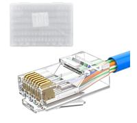 MOGOOD 100 Pièces Connecteur RJ45 CAT6, Connecteur Ethernet Modulaire Plug, Fiche RJ45, Connecteurs Cat6 non blindé pour Cat5E, Cat5 Câble de Pose