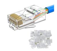 MOGOOD 30 Pièces Connecteur RJ45 CAT6, Connecteur Ethernet Modulaire Plug, Fiche RJ45, Connecteurs Cat6 non blindé pour Cat6, Cat5E, Cat5 câble de pose