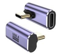 MOGOOD 90 Degrés USB C Adaptateur 100W (2 Paquets), 40Gbps Type C Connecteur, Prend en Charge 8K@60Hz Compatibilité avec Thunderbolt 4, MacBook, iPhone 16 et Autres Appareils de Type C.