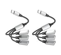 MOGOOD Adaptateur Câble USB C Mâle vers 3 USB Femelle, Séparateur Type C vers 3 Type A 2.0 Dongle Cordon Convertisseur Connecteur Multiple pour MacBook Air, iPad, Surface Go, PC, Ordinateur Portable
