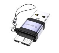 MOGOOD Adaptateur USB 3.0 Mâle vers Micro B pour Charge et Données - Compatible avec Ordinateurs, Portables et Disques Durs Externes (1 Pack)