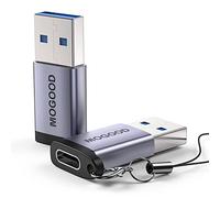 MOGOOD Adaptateur USB à USB C, Adaptateur USB C Femelle à USB 3.0 mâle avec lanière, Adaptateur de Chargeur USB A à C 5Gbps pour iPhone 14 Plus Pro iWatch AirPods CarPlay.