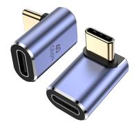 MOGOOD Adaptateur USB C 90 Degrés 100W (2 Paquets), Adaptateur USB C Angle Droit 40Gbps Support 8K Affichage Vidéo, Compatibilité avec Steam Deck, Meta Quest, MackBook Air2025, iPad Mini, Galaxy S25.