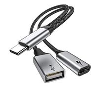 MOGOOD Adaptateur USB C à USB avec Charge USB C, Distributeur OTG à Charge Rapide 60W PD Compatible Galaxy s22, Switch, Google chromecast et Google TV, Pi KVM, imprimante 3D, octo4a, Pixel 4XL
