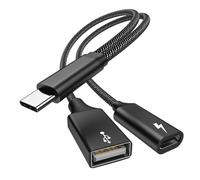 MOGOOD Adaptateur USB C à USB avec Charge USB C, Distributeur OTG à Charge Rapide 60W PD Compatible Galaxy s22, Switch, Google chromecast et Google TV, Pi KVM, imprimante 3D, octo4a, Pixel 4XL