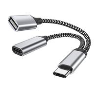 MOGOOD Adaptateur USB-C OTG 18W PD, USB-A 2.0, Argent, Samsung, Switch, PC | aluminium, 480Mbps, Plug-and-Play, Pi-KVM, imprimante 3D, Dell XPS, Google Pixel, Switch, Samsung, voyage, bureau, gaming