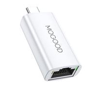 MOGOOD Adaptateur USB C vers Ethernet, Adaptateur Gigabit Ethernet de Type C vers RJ45, Adaptateur Réseau Thunderbolt 3 vers RJ45, Compatible avec MacBook Pro, Dell XPS, Galaxy S24/25, Surface Book Go