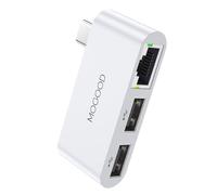 MOGOOD Adaptateur USB C vers Ethernet, Adaptateur Gigabit Type - C, Adaptateur réseau 1Gbps 3-en-1 USB C vers RJ45 LAN pour MacBook Air/Pro, iPad, iPhone 16 Pro/Max/15, Dell XPS, Galaxy S24/S23 etc