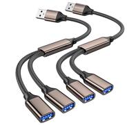 MOGOOD Câble Répartiteur USB 3.0, Cable Double USB, Adaptateur 1 Mâle vers 2 Femelle 5Gbps, Hub Multiport Type A, Rallonge Type A Double pour Voiture, Ordinateur Portable, PS5, TV, Clé USB, Clavier