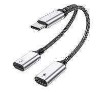 MOGOOD Câble Répartiteur USB C, (Charger les Données 2 en 1)60W Séparateur USB C vers 2 Type C femelle (Non Applicable aux Moniteurs), Adaptateur double Type C pour Macbook Air, Samsung Galaxy, Pixel