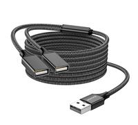 MOGOOD Câble Splitter USB 2m, PC, Mac, PS5, Noir, Charge+Données, USB-Hub