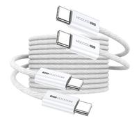 MOGOOD Câble Type C 1M Lot de 2 - Charge Rapide PD 60W Tressé en Nylon Blanc pour MacBook, iPad Pro, iPhone 16/15, Samsung Galaxy S24/S23