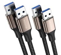 MOGOOD Câble USB 3.0 1M+1M, USB A mâle vers A mâle Câble, USB 3.0 Super Speed Câble de Données pour Disque Dur Externe, Lecteur DVD, Refroidisseur PC Portable, Hub USB, TV Box, Imprimante et Caméra