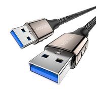 MOGOOD Câble USB vers USB de type A double face 5M Câble USB 3.0 mâle à mâle Extenseurs USB pour le transfert de données compatibles avec disque dur, ordinateur portable, lecteur DVD, TV, hub USB 3.0