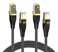 MOGOOD Cat 8 câble Ethernet, 2m double paquet Gigabit RJ45 haute performance câble Internet, haute vitesse 40Gbps 2000MHz Lan câble compatible avec Wifi extender, routeur, modem, bornier