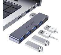 MOGOOD Hub USB 3.0 5Gbit/s, 4 Ports, Ultra Fin, Portable, Gris Droite