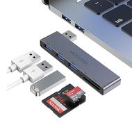 MOGOOD HUB USB, Adaptateur Multiport USB 5 en 1, Extendeur Type A 1×USB3.0, 2×USB2.0, Lecteur de Carte Mémoire USB pour SD, Micro SD, SDHC, SDXC, Ordinateur Portable, PC, Souris, Clavier, Clé USB