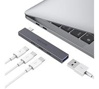 MOGOOD Hub USB-C 4-en-1, 60W PD, USB3.0, Alu, Ultra-Fin, Portable, PC/Mac | 2x USB-C Data, Charge 60W PD, Transfert 5Gbps, Plug-Play, PC/Mac/Tablette/Chromebook, Bureau/Voyage, Léger, Robuste, Fiable