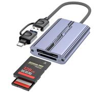 MOGOOD Lecteur de Carte CFexpress Type B & SD 4.0 2 en 1, USB 3.2 Gen 2 10Gbps Adaptateur USB A/C vers Type B CF Express, Lecteur de Carte Mémoire CFexpress B pour Macbook, Ordinateur Portable