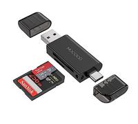 MOGOOD Lecteur de Carte SD, Lecteur de Carte Mémoire USB C, Adaptateur Micro SD USB 2.0, Adaptateur de Carte Mémoire Double Type A 2.0/Type C pour SD/Micro SD/SDHC/SDXC/MMC
