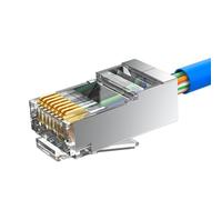 MOGOOD Lot de 50 Connecteurs Cat6, Connecteur RJ45 Cat6, RJ45 Modular Plugs pour câble Ethernet S/FTP solide ou échoué