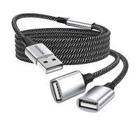 MOGOOD Répartiteur USB, Adaptateur de Câble d'extension USB 2.0 à Double Extrémité Noir B-1M