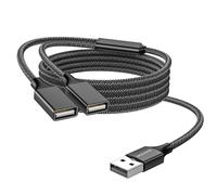 MOGOOD Répartiteur USB en Y, Prolongateur à Double port Prend en Charge une Charge de 1,5A, un Transfert de Données à 480Mbps, Câble d'extension d'alimentation USB 2.0 Convient aux Laptop, Smartphones