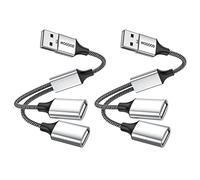 MOGOOD Splitter USB 1 vers 2, Lot 2, PC, Mac, PS5, Charge, USB-Hub, Câble