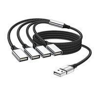MOGOOD Splitter USB 4 en 1, 480Mbps, 4 Ports, 1m, Noir, Compact