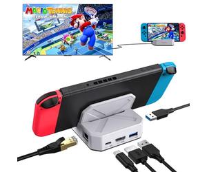 MOGOOD Switch TV Dock, 4K@60Hz, 1Gbps Ethernet, 2 Ports USB 3.0, 100W PD Charge, Switch Dock Compatible Nintendo Switch/Switch OLED[Pas pour Switch 2]