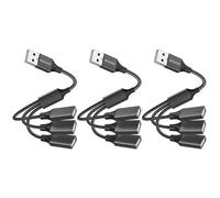 MOGOOD Triple USB Adaptateur 3 Ports Charge Données 3Pack PC, Voiture & PS5