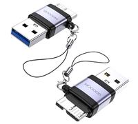 MOGOOD USB mâle vers Micro B mâle, USB 3.0 mâle vers Micro B, Adaptateur Micro B vers USB mâle Adaptateur de Charge de données pour Ordinateurs, Ordinateurs Portables, disques durs externes (2 Packs)