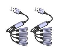 MOGOOD USB Splitter, 4 in 1 USB Cable,USB Hub USB to USB Adapter,Multi-Socket USB Splitter,USB to 4 USB Female Cable Converter Multi USB Ports USB USB Power Extension Cord for PC/Car/Laptop/U Disk/TV