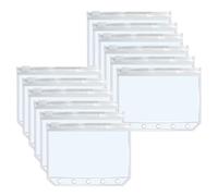 Mogoostry Lot de 12 pochettes transparentes à fermeture éclair A8 à 5 trous pour classeur avec fermeture éclair - Mini sac de rangement en plastique givré