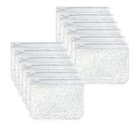 Mogoostry Lot de 12 pochettes transparentes A8 à fermeture éclair à 5 trous pour classeur à paillettes avec fermeture éclair - Mini enveloppes pour pièces de monnaie