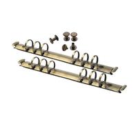 Mogoostry Lot de 2 mécanismes de reliure à 6 anneaux A5 pour carnet de notes avec clip en métal bronze et peignes pour planificateur