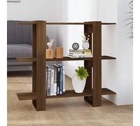 Mogou Bibliothèque/séparateur d'espace, bibliothèque étagère, étagère à livres, étagère haute, étagère escalier, étagères pour chambre de jeunes, chêne marron 100 x 30 x 87 cm