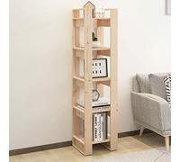 Mogou Bibliothèque/séparateur d'espace, bibliothèque étagère, étagère à livres, étagère haute, étagère escalier, étagères pour chambre d'enfant, bois massif pin 41 x 35 x 160 cm