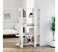 Mogou Bibliothèque/séparateur d'espace, bibliothèque étagère, étagère à livres, étagère haute, étagère escalier, étagères pour chambre d'enfant, blanc brillant, 100 x 30 x 160 cm