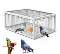 MOGOULUA Cage à pigeons de 60 cm avec toit ouvert sur le dessus pour pigeons, pigeons, pigeons à viande, colombes de neige, cailles (blanc)