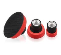 MOGRQAP Lot de 3 disques de ponçage - Disque de polissage fileté - Kit de disques abrasifs - Plaque de support pour ponceuse orbitale, polisseuse, patin de ponçage - 1" / 2" / 3"