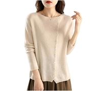 MOGSA Cardigan Chandails Printemps Cachemire Pull Femmes O-Neck Cardigan Tricoté Léger Chaud Veste Slim Tops