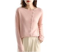 MOGSA Cardigan Chandails Printemps Cachemire Pull Femmes O-Neck Cardigan Tricoté Léger Chaud Veste Slim Tops