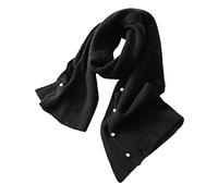 MOGSA Écharpes Automne Hiver Femmes Faux Cachemire Châle Écharpe Extérieur Chaud Tricoté Jacquard Foulards Femme-Noir, Taille Unique