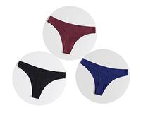 MOGSA Lot de 3 strings pour femme sans couture - Sous-vêtements en satin de soie - Ensemble de lingerie 12, XXL