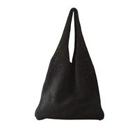 MOGSA Mujeres Sac à Bandoulière en Toile Designer Tricoté Sacs À Main Femme Grande Capacité Totes Pack D'été Sac De Plage Grand Sacs À Main Décontracté Creux Tissé Épaule Sacs